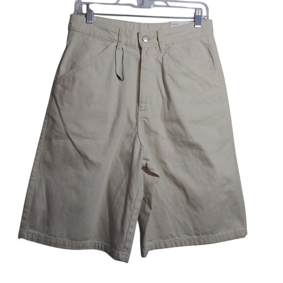 Zara Dnwr Relaxed Fit Long Length Shorts Off-White Size 30 - Picture 1 of 9